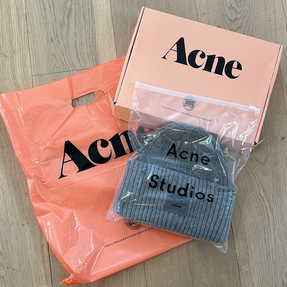 Acne pansy beanie gray